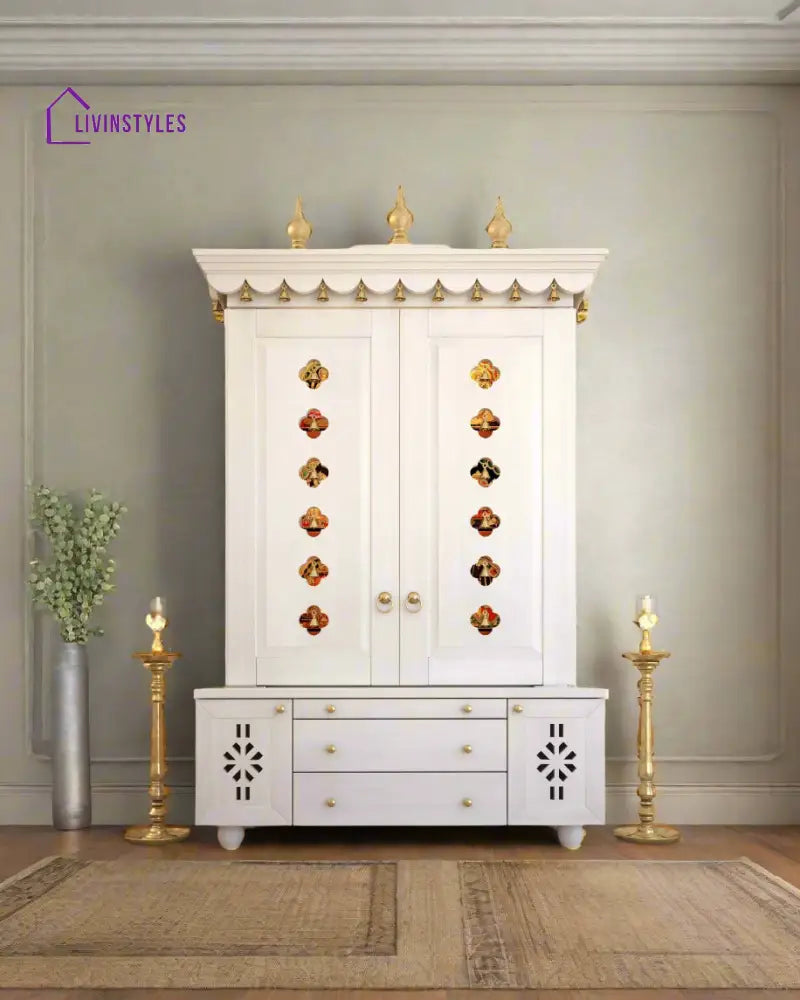 Marina Large Handcrafted Pooja Mandir for Home | Wooden Home Temple