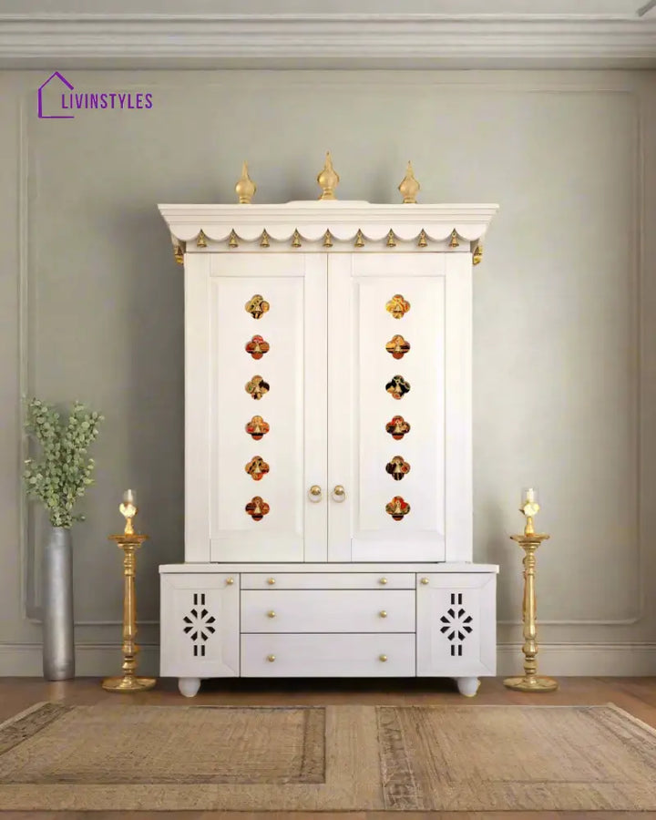 Marina Large Handcrafted Pooja Mandir for Home | Wooden Home Temple