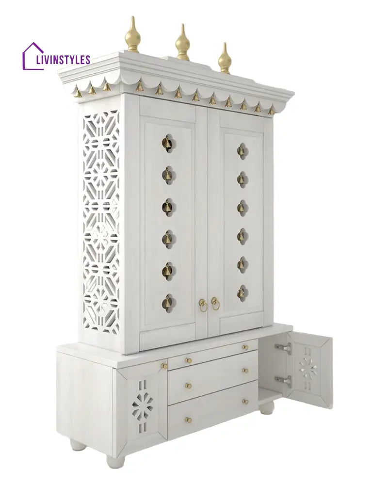 Marina Large Handcrafted Pooja Mandir for Home | Wooden Home Temple