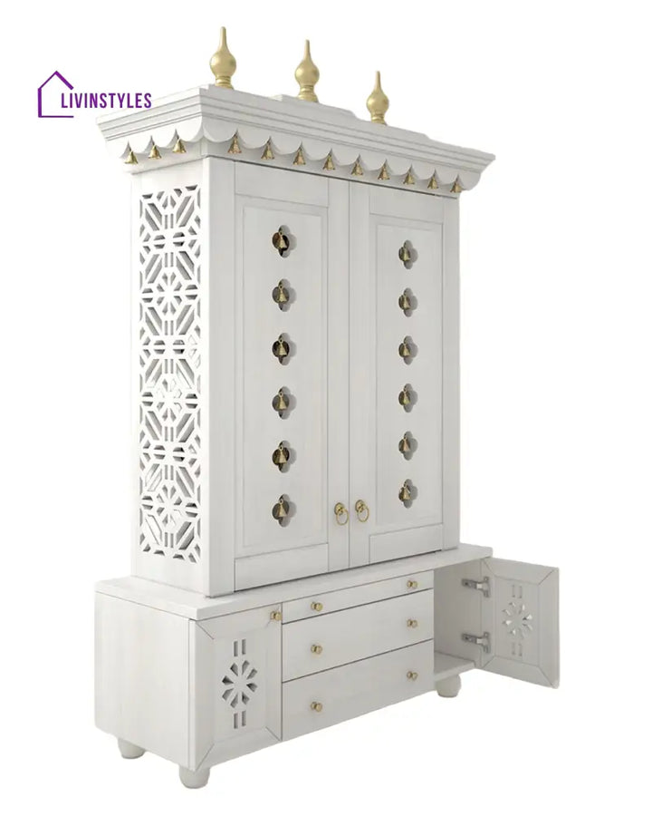 Marina Large Handcrafted Pooja Mandir for Home | Wooden Home Temple