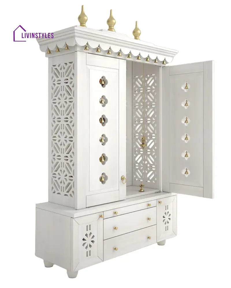 Marina Large Handcrafted Pooja Mandir for Home | Wooden Home Temple