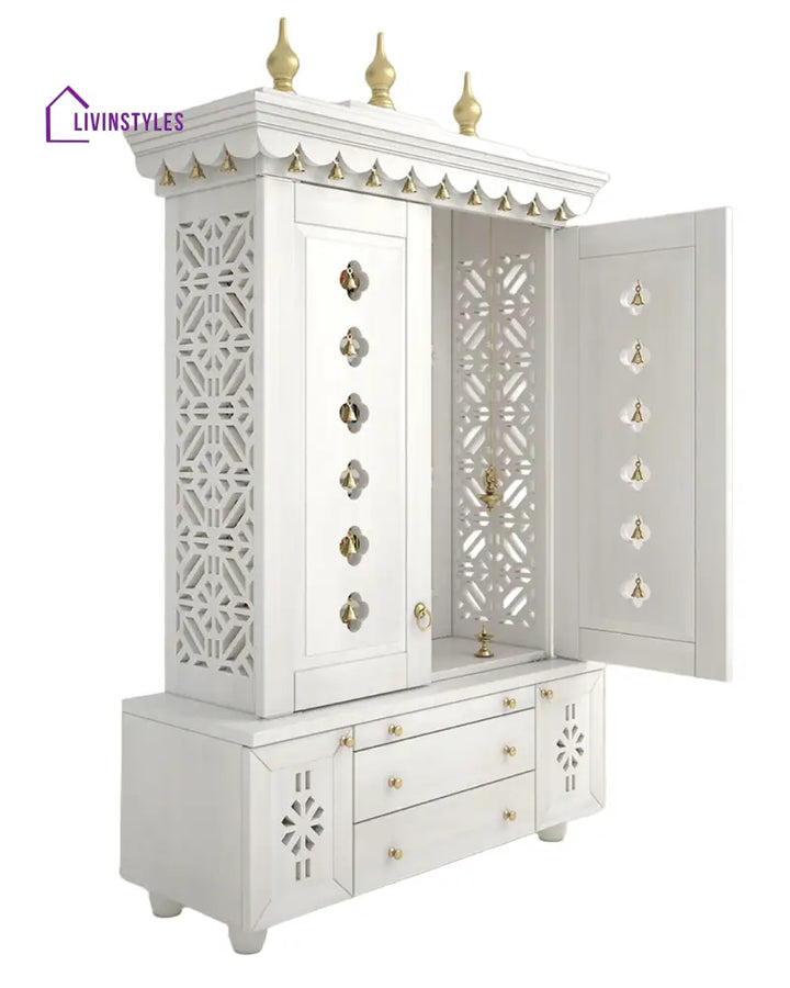 Marina Large Handcrafted Pooja Mandir for Home | Wooden Home Temple