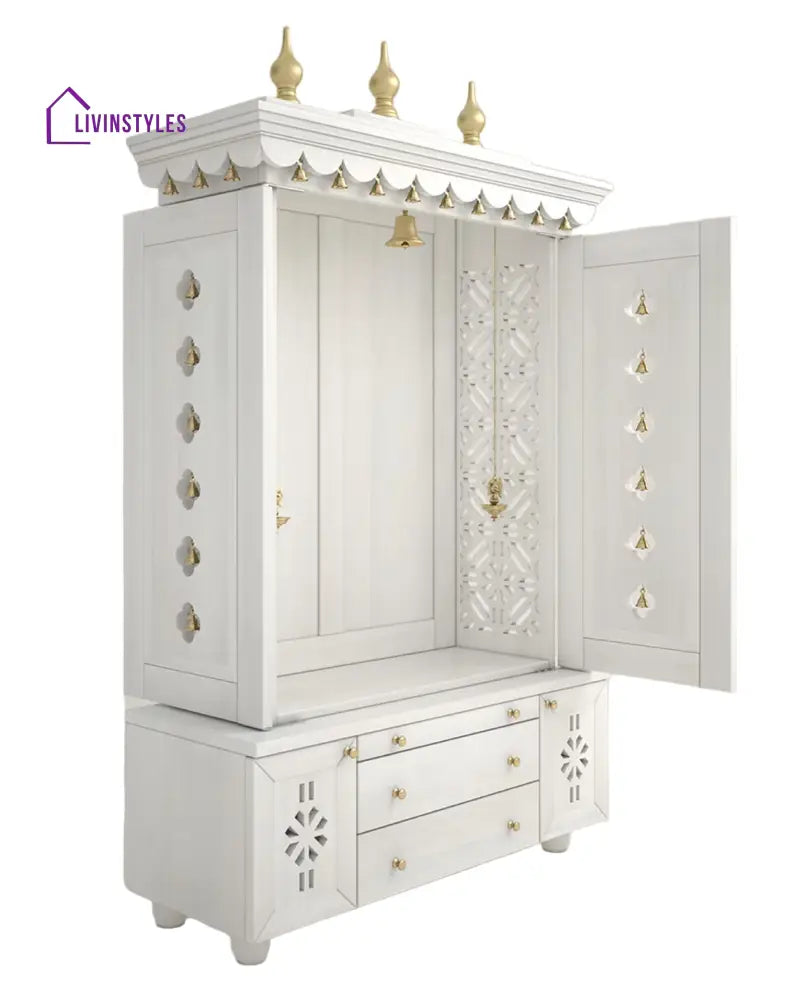 Marina Large Handcrafted Pooja Mandir for Home | Wooden Home Temple