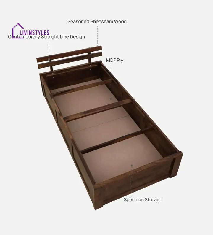 Amol Sheesham Wood Storage Single Beds Bedroom Furniture Sets