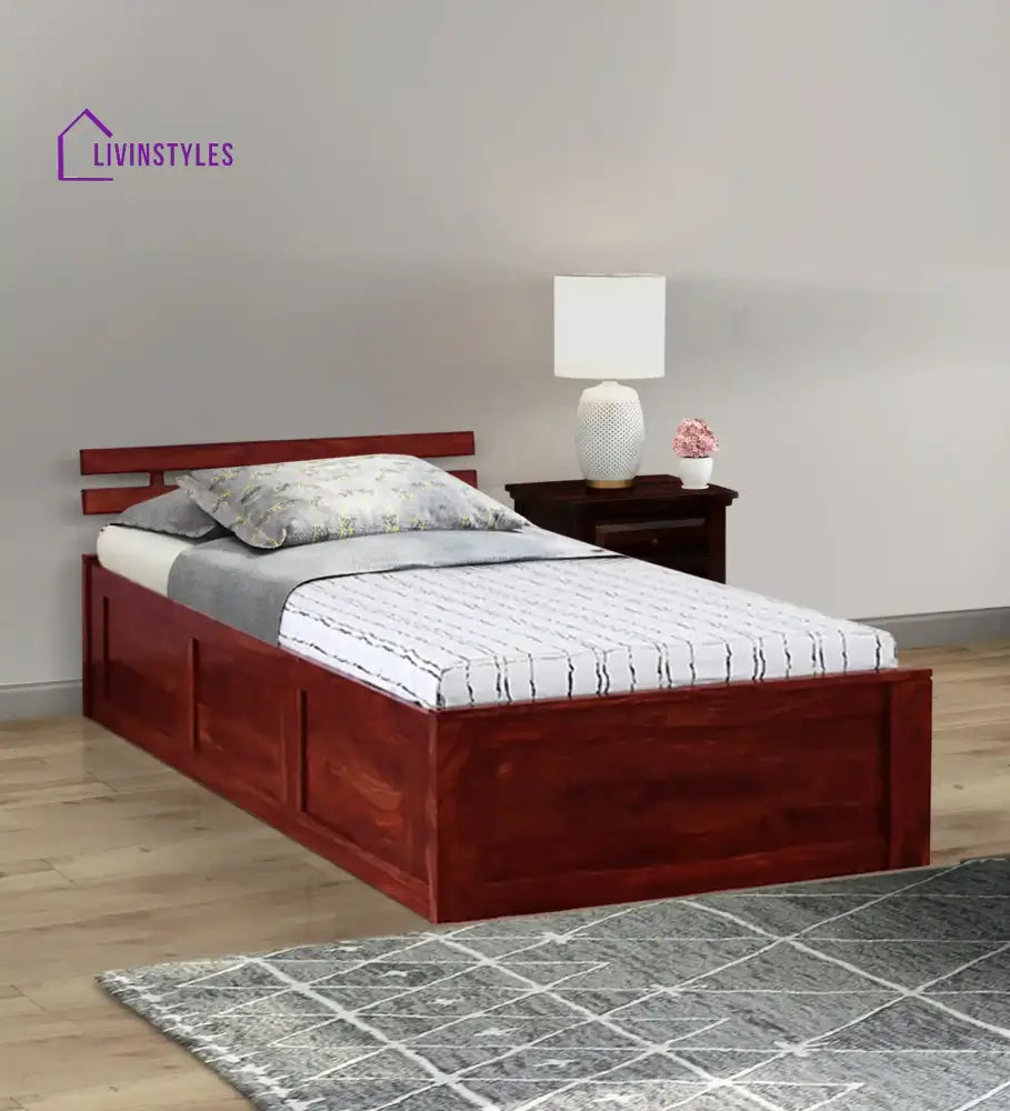 Amol Sheesham Wood Storage Single Beds Honey Bedroom Furniture Sets