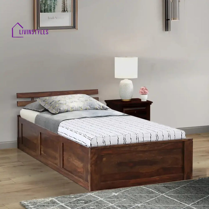 Amol Sheesham Wood Storage Single Beds Teak Bedroom Furniture Sets