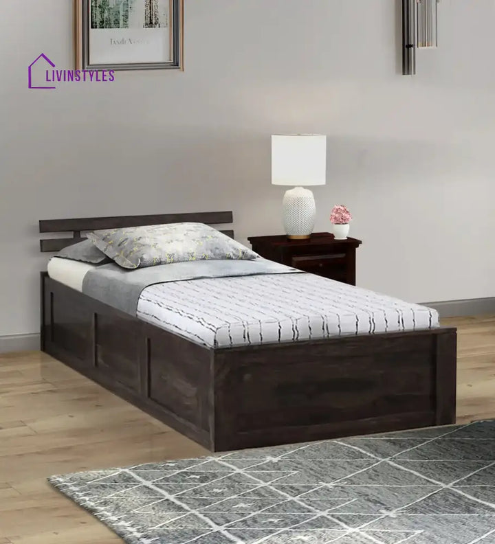 Amol Sheesham Wood Storage Single Beds Walnut Bedroom Furniture Sets
