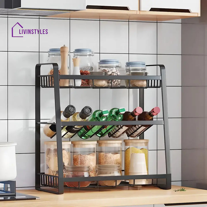 Marina Stainless Steel Frame Kitchen Rack | Storage Shelves