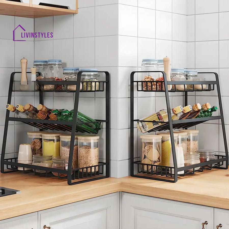 Marina Stainless Steel Frame Kitchen Rack | Storage Shelves