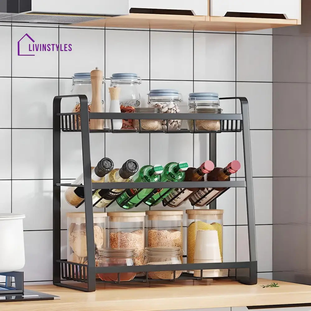 Marina Stainless Steel Frame Kitchen Rack | Storage Shelves