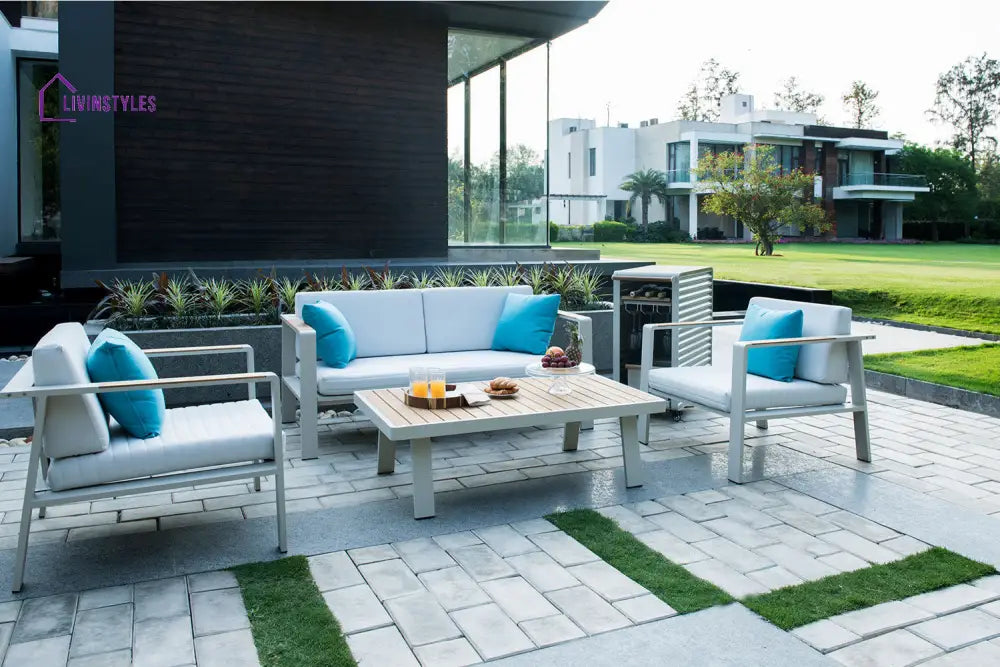 Marino Outdoor Sofa Set 2 Seater 2 Single seater and 1 Center Table (Beige) - Sofa Sets