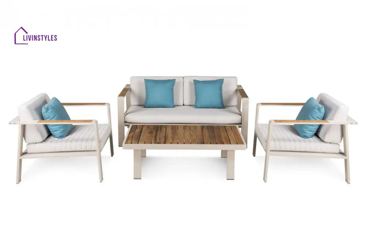Marino Outdoor Sofa Set 2 Seater 2 Single seater and 1 Center Table (Beige) - Sofa Sets