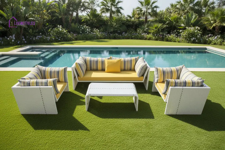 Marino Outdoor Sofa Set 2 Seater 2 Single seater and 1 Center Table (Sea Shell) - Sofa Sets