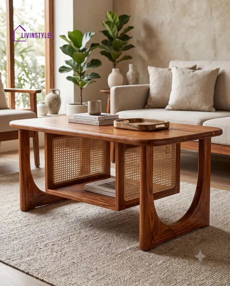 Marion Wooden Coffee Table for Living Room | Tea Table | Teapoy | Center table