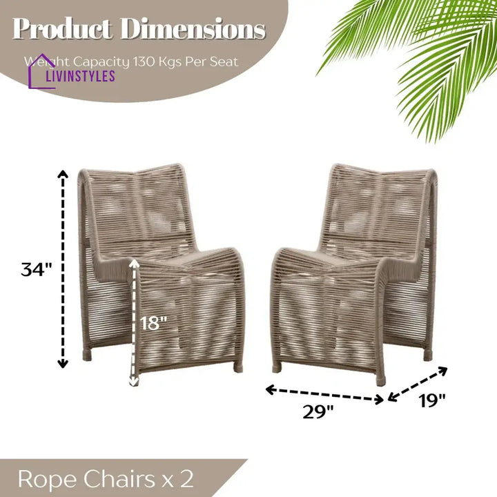 Mariposa 2-Piece Outdoor Rope Patio Chairs - Patio Chairs