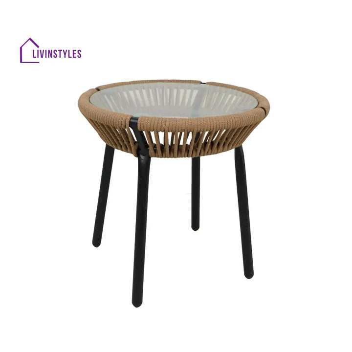 Mariposa Outdoor Rope Patio Set with Glass Top Table - Patio Set