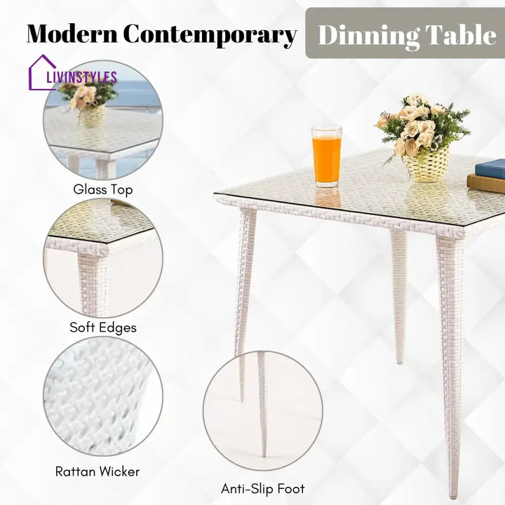 Marisol 5-Piece Outdoor Patio Dining Set With Wicker Chairs & Glass-Top Table - Sofa Set