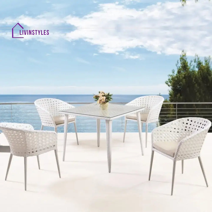 Marisol 5-Piece Outdoor Patio Dining Set With Wicker Chairs & Glass-Top Table - Sofa Set