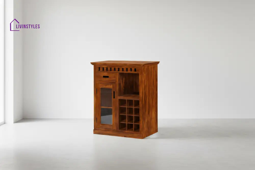 Marisol Solid Wood Bar Cabinet Honey L 83 x D 50 x H 91 cms / Honey Bar