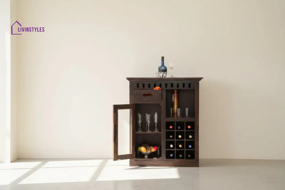 Marisol Solid Wood Bar Cabinet Honey L 83 x D 50 x H 91 cms / Honey Bar