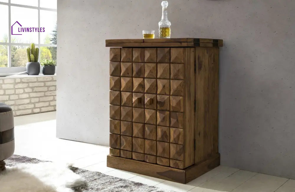 Marko Solid Wood Bar Cabinet Bar