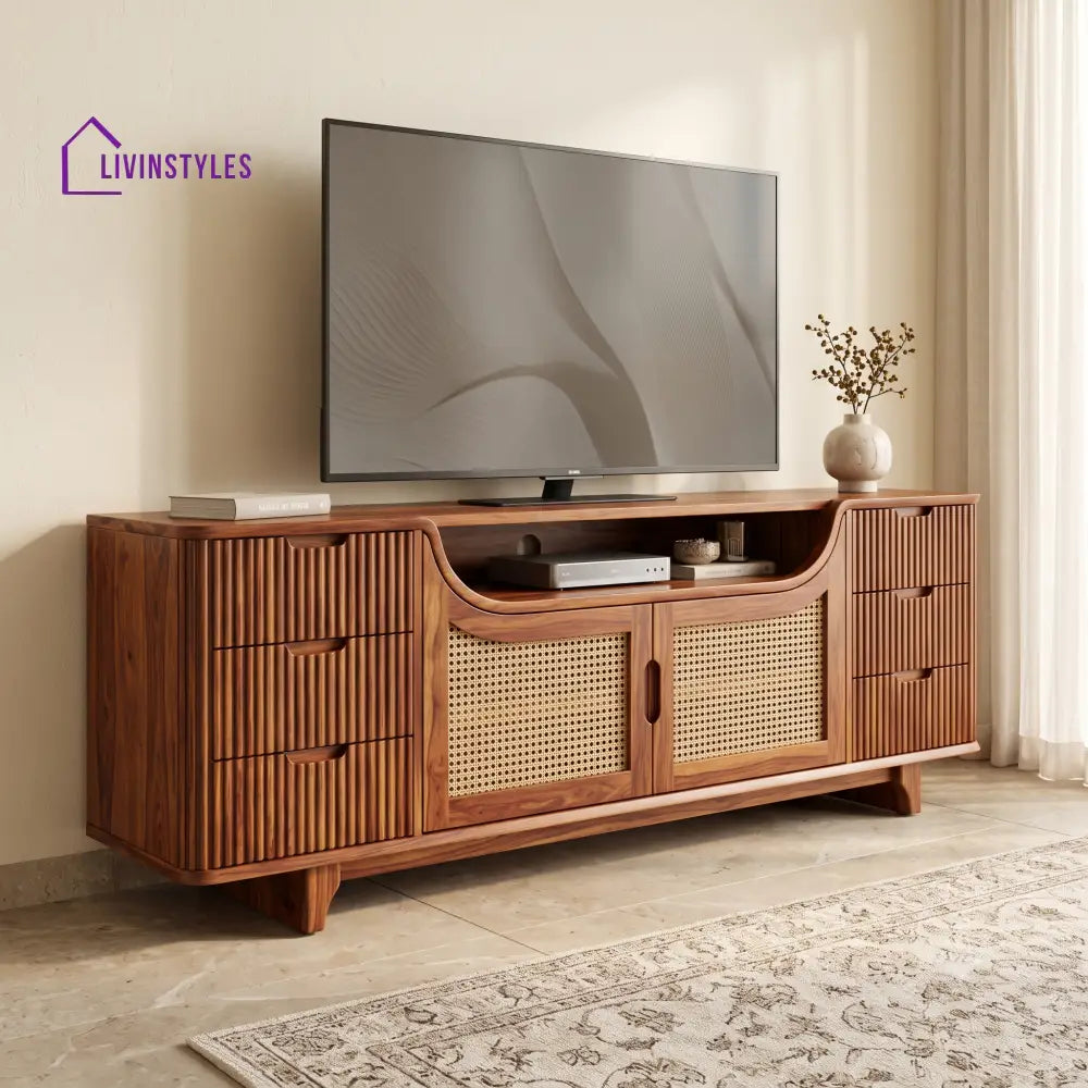 Marlene Solid Sheesham Wood Tv Unit for Living Room | Tv Cabinet | Tv Console Unit