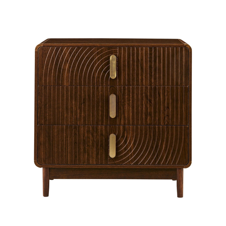 Damian 3 Drawer Chest - Walnut Chest of Drawers