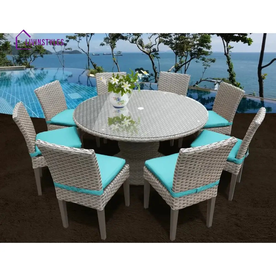 Marotta Outdoor Patio Dining Set 8 Chairs and 1 Table (Silver) - Dining sets