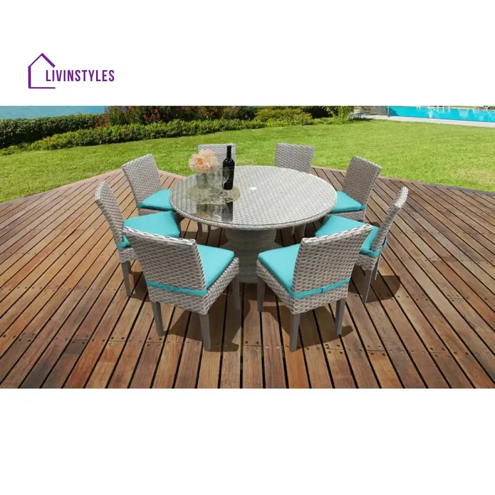 Marotta Outdoor Patio Dining Set 8 Chairs and 1 Table (Silver) - Dining sets