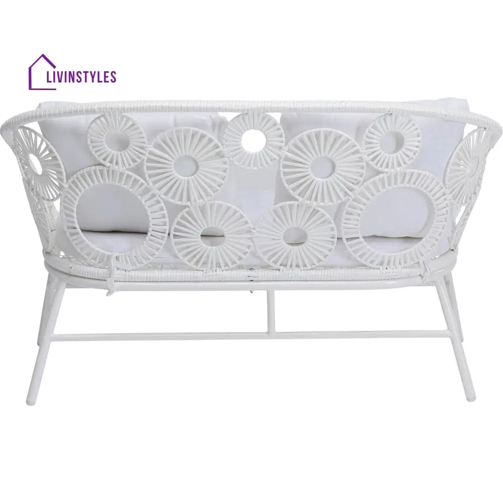Marsh Outdoor Sofa Set 2 Seater 1 Single Seater and 1 Center Table Set (White) - Sofa Sets
