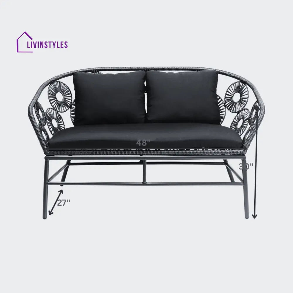 Marsh Outdoor Sofa Set 2 Seater 1 Single Seater and 1 Center Table Set (White) - Sofa Sets