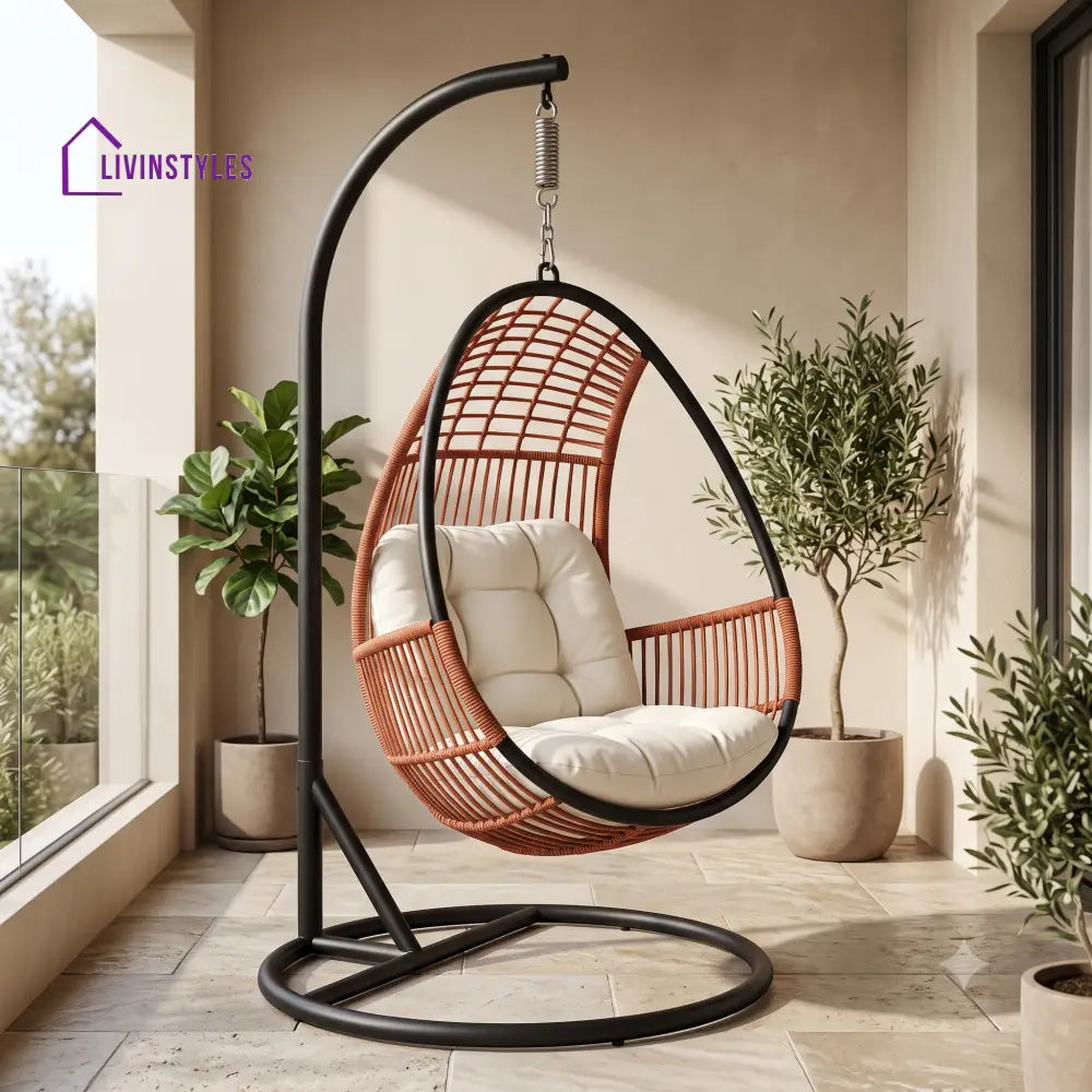 Marta Premium MS Frame with Powder Coated Outdoor Swing Chair with Stand