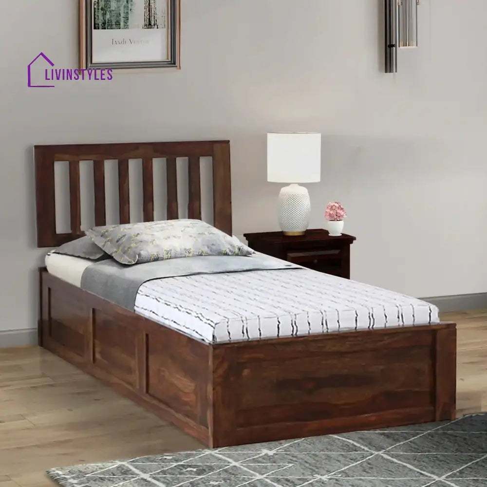 Bhawika Sheesham Wood Single Beds With Storage Teak Bedroom Furniture Sets