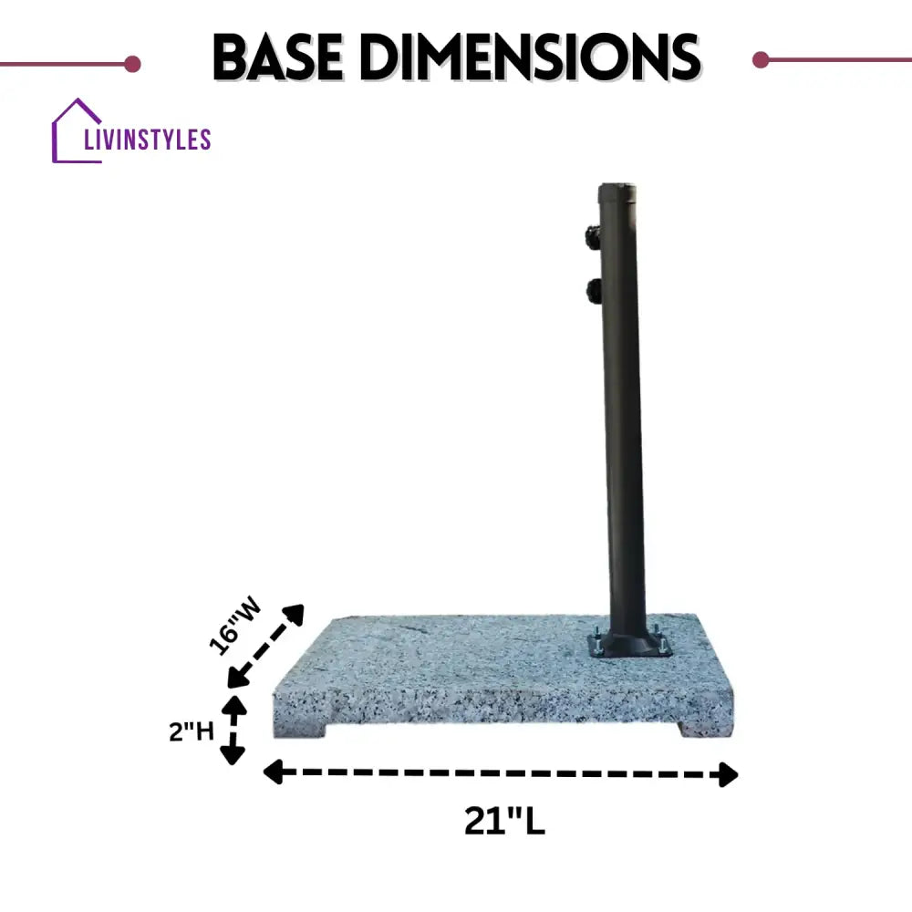 Marta Side Pole Square Shape Outdoor Umbrella With Marble Base (Red) Patio Umbrella