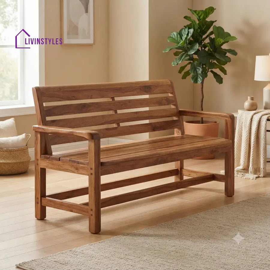 Martin Wooden Bench for Living Room | Bedroom | Extra Seating