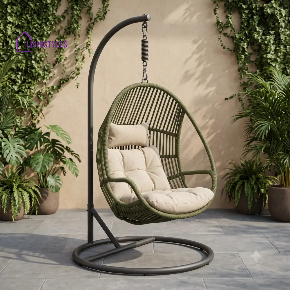 Martyna Premium MS Frame with Powder Coated Outdoor Swing Chair with Stand