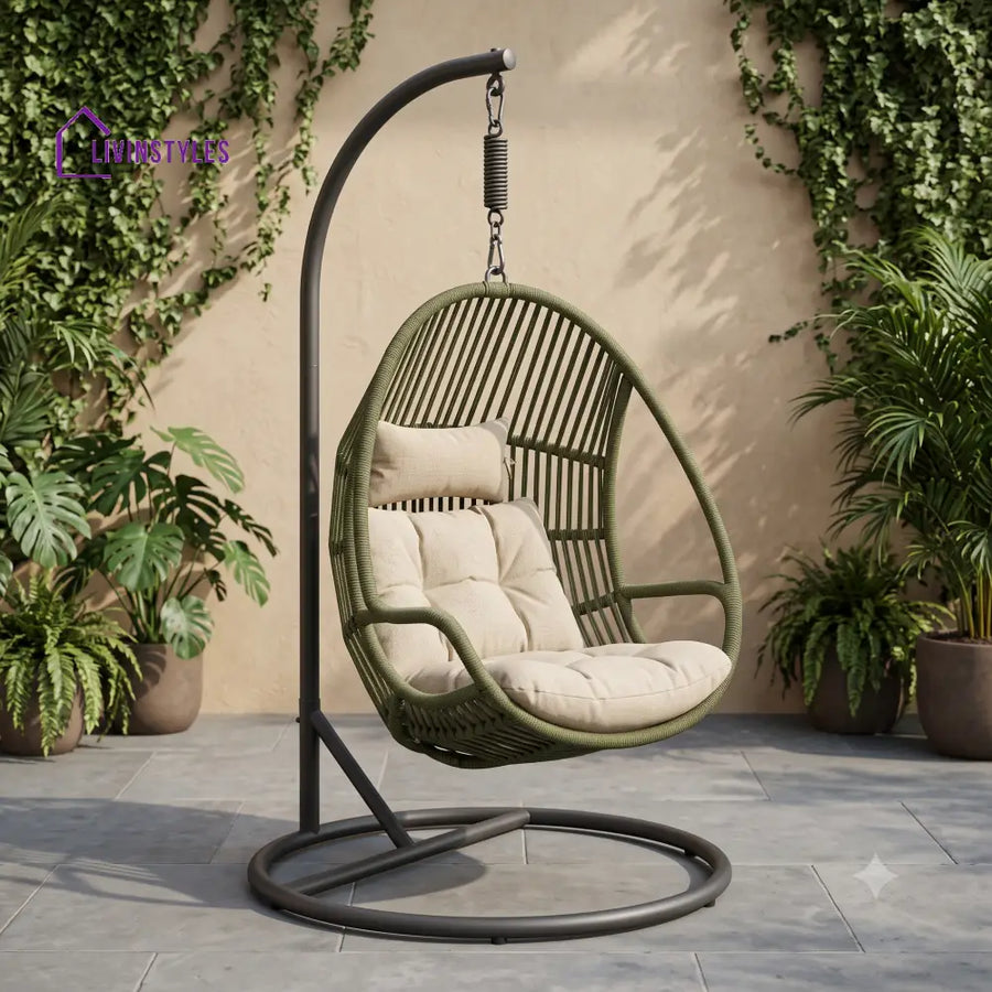 Martyna Premium MS Frame with Powder Coated Outdoor Swing Chair with Stand