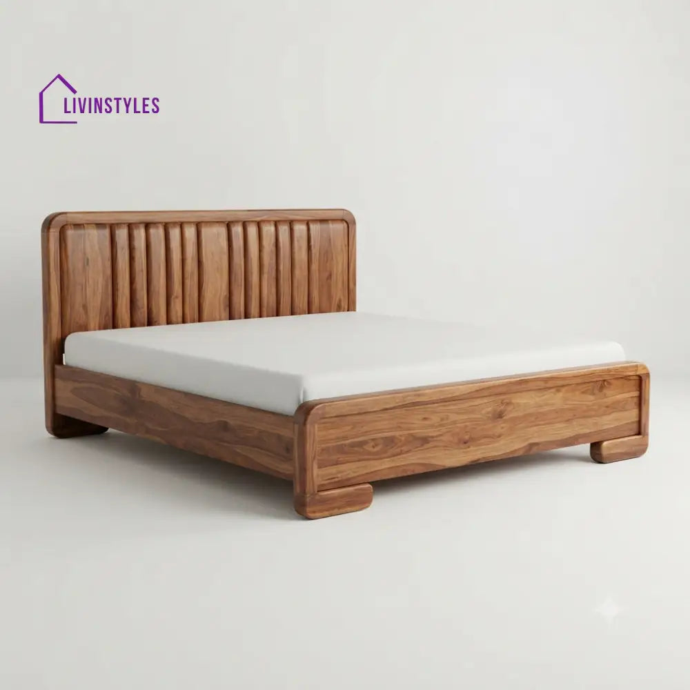 Masego Wooden Double Bed | King Size Bed | Queen Size Bed - Bed Without Storage