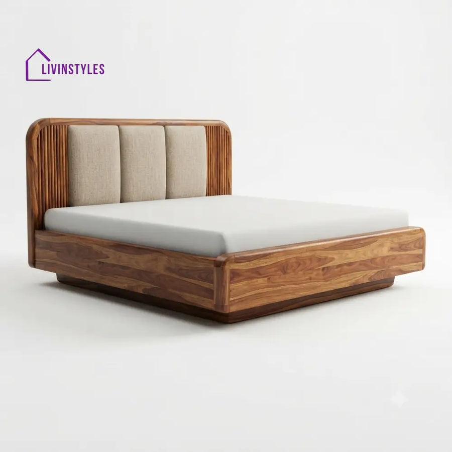 Masilo Wooden Double Bed | King Size Bed | Queen Size Bed - Bed Without Storage