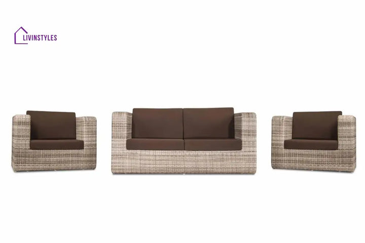 Maso Outdoor Sofa Set 2 Seater + 2 Single seater with 1 Central Table (Seashell) - Sofa Sets
