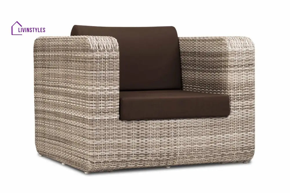 Maso Outdoor Sofa Set 2 Seater + 2 Single seater with 1 Central Table (Seashell) - Sofa Sets