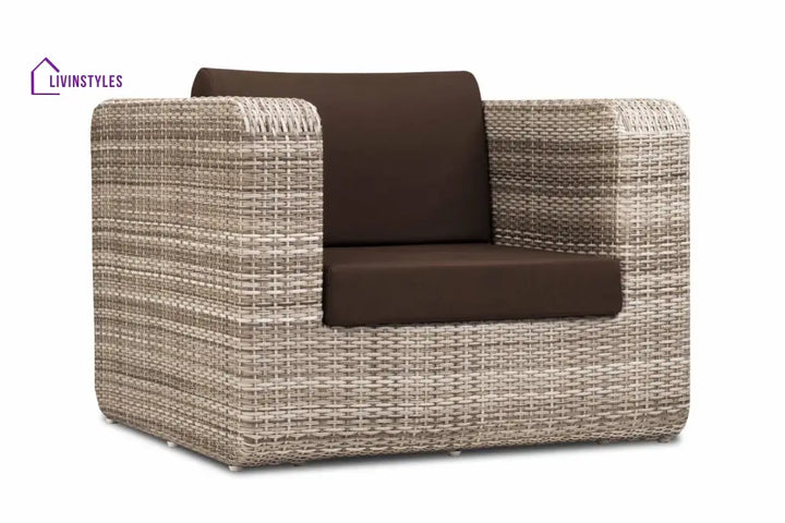 Maso Outdoor Sofa Set 2 Seater + 2 Single seater with 1 Central Table (Seashell) - Sofa Sets