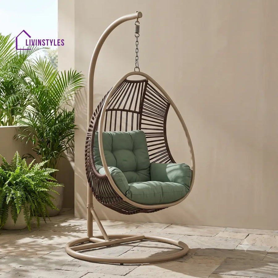 Mateusz Premium MS Frame with Powder Coated Outdoor Swing Chair with Stand