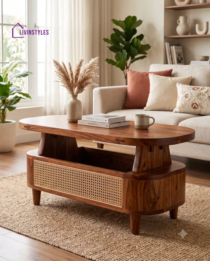 Mathilde Wooden Coffee Table for Living Room | Tea Table | Teapoy | Center table