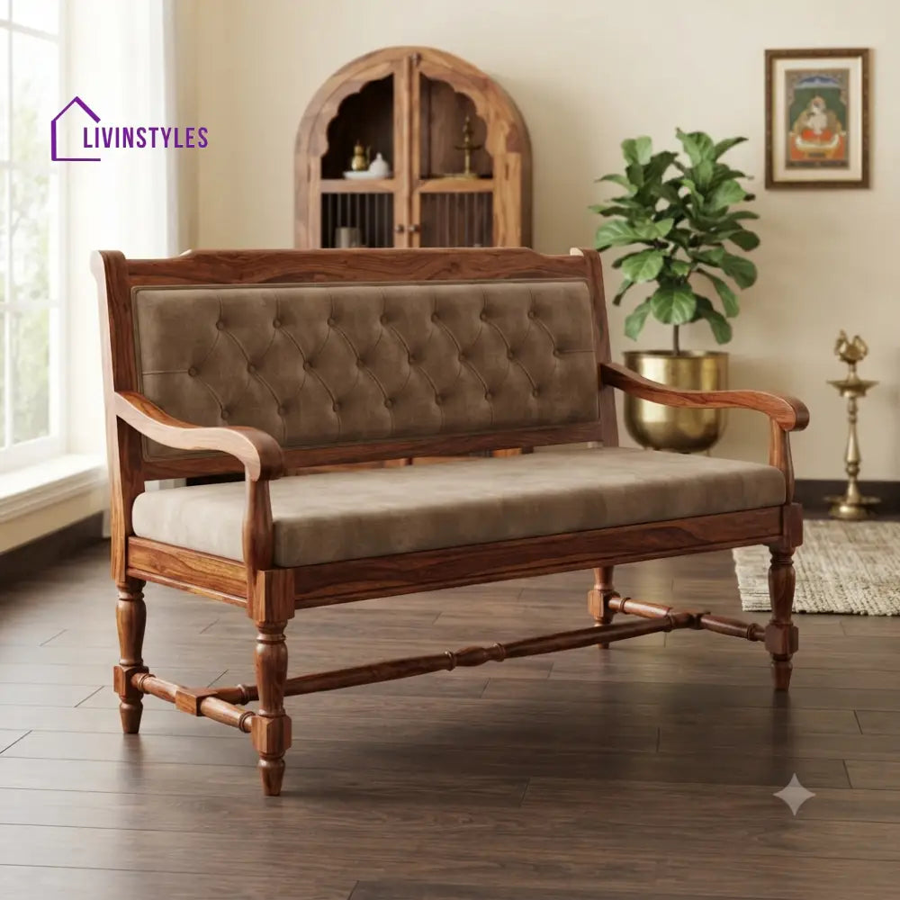 Mathis Wooden Bench for Living Room | Bedroom | Extra Seating