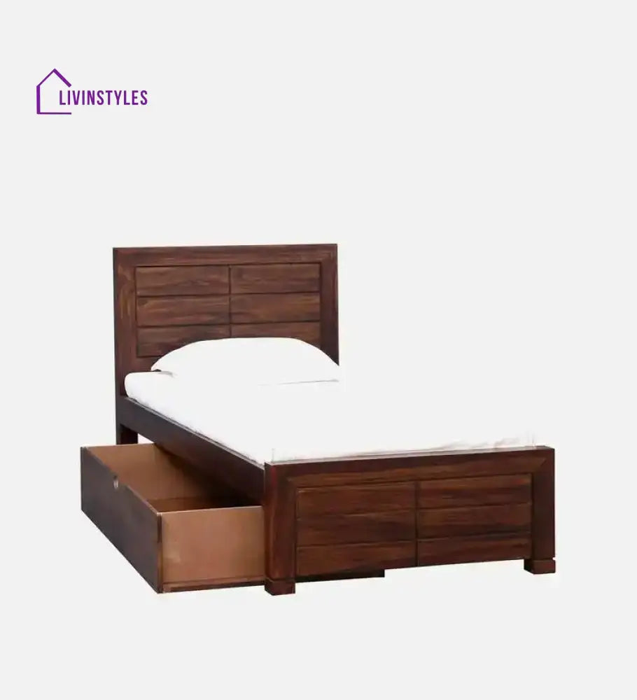 Moscow Sheesham Wood Single Storage Beds With Drawer Bedroom Furniture Sets
