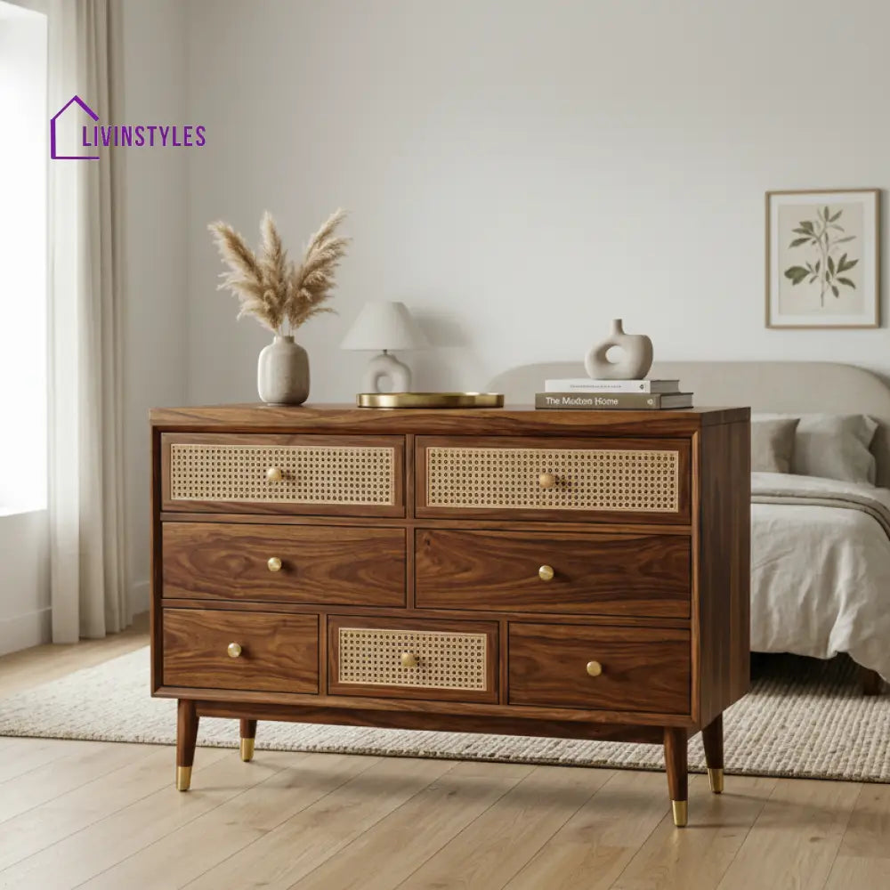 Matthew Solid Sheesham Wood Chest Of Drawers for Living Room | Bedroom