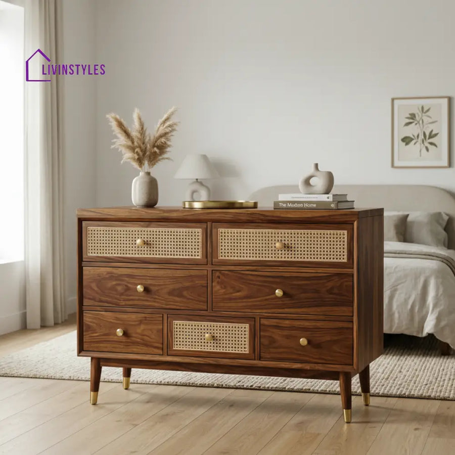 Matthew Solid Sheesham Wood Chest Of Drawers for Living Room | Bedroom