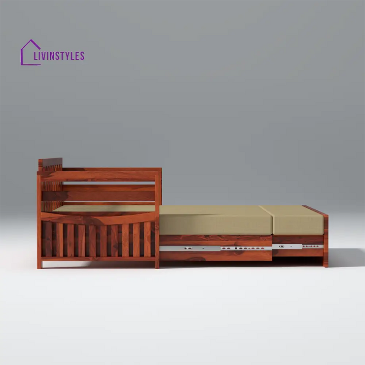 Matvey Retreat Sofa Cum Bed With Box Storage In Reddish Rosewood sofa