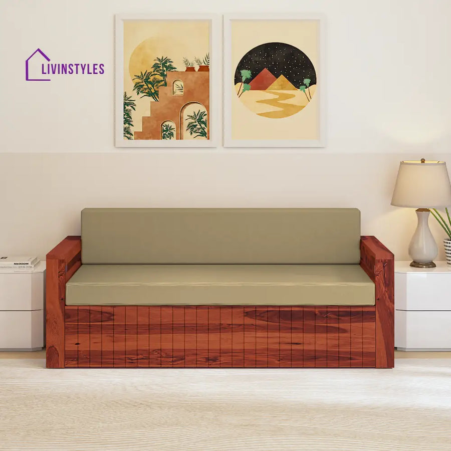 Matvey Retreat Sofa Cum Bed With Box Storage In Reddish Rosewood sofa